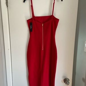LULUS RED Bodycon Midi Dress